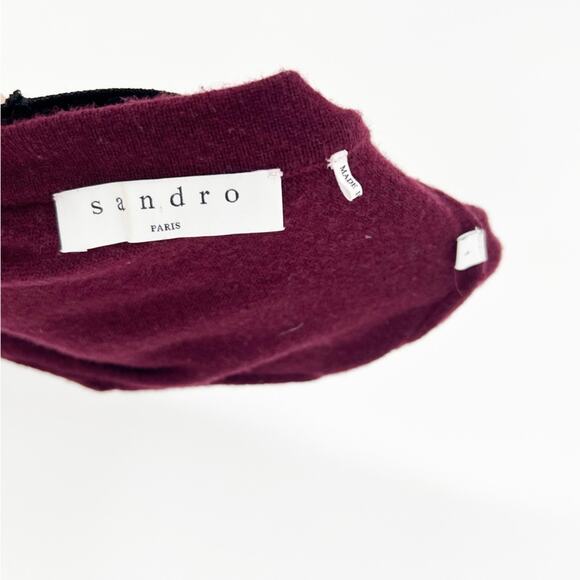Sandro V-Back Wool Blend Sweater 1 (S) - Picture 4 of 5